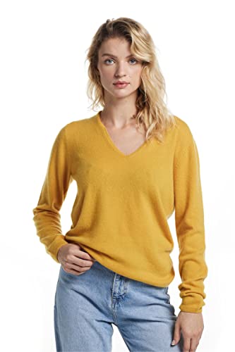Image of EURKEA Women's V Neck 100% Cashmere Sweater, Long Sleeve Pullover, Winter Top for Women, Gifts Ready