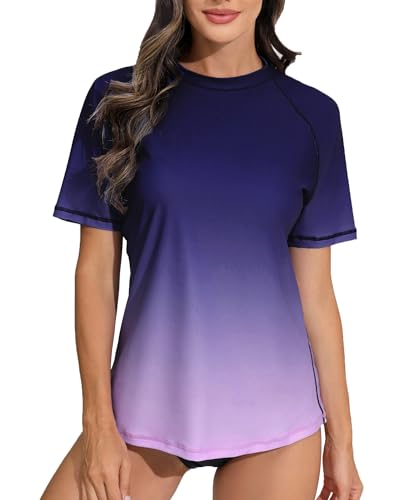 Halcurt UV Shirt Damen Rash Guard Kurzarm UPF 50+ UV Schutz...
