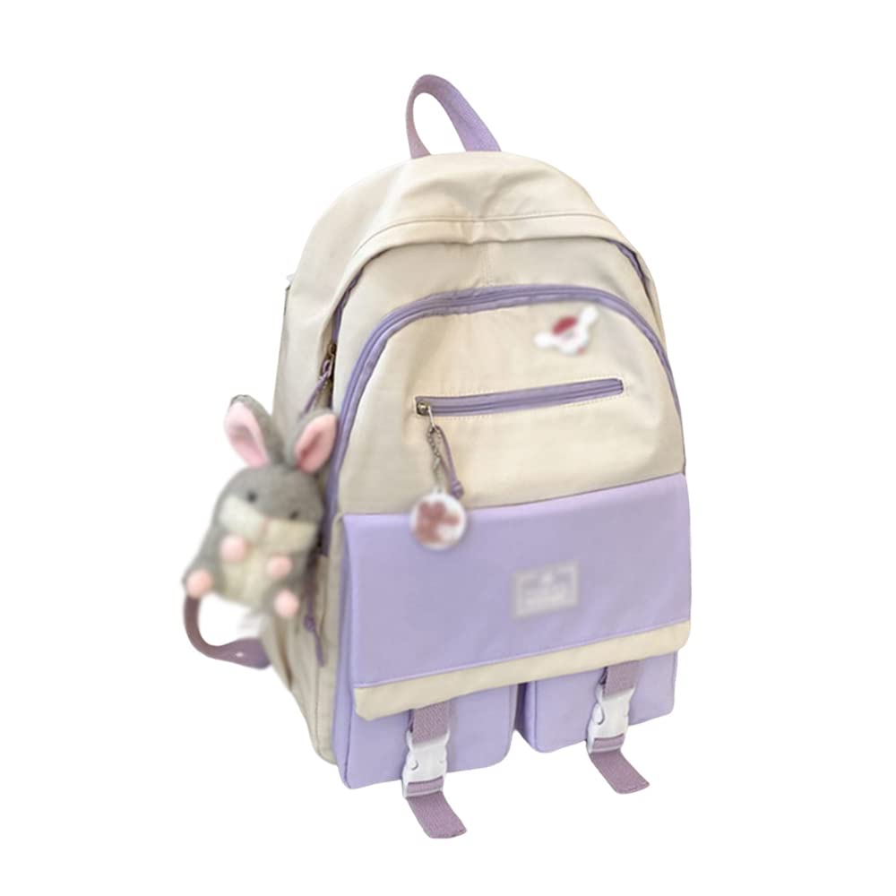 KAFELE Mochila Japonesa Fresca Uniforme Bolsa Simple Gran Capacidad Mochila Coreana Linda Chica Mochila,Púrpura,30 * 14 * 43cm