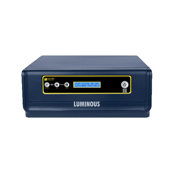 Image of Luminous Single Phase Off-Grid Pure Sine Wave Solar Inverter, MPPT and iSOT Technology, Customized Saving Modes, Supports up to 1000Wp Panels, LCD Display (NXG Pro 1kVA /24V, 3 Years Warranty)