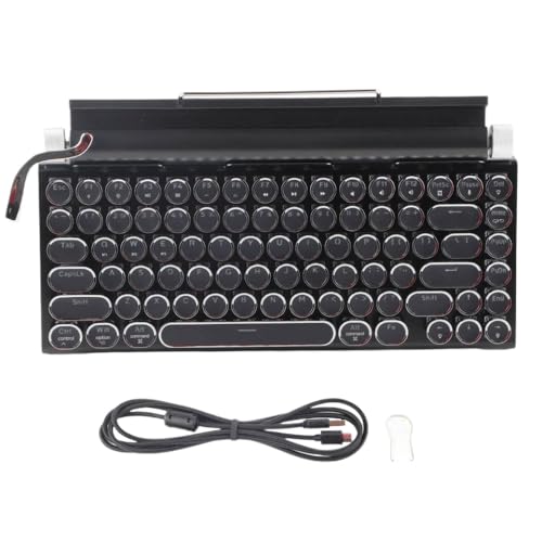 Clavier mécanique sans fil 83 touches noir avec interrupteur bleu en métal