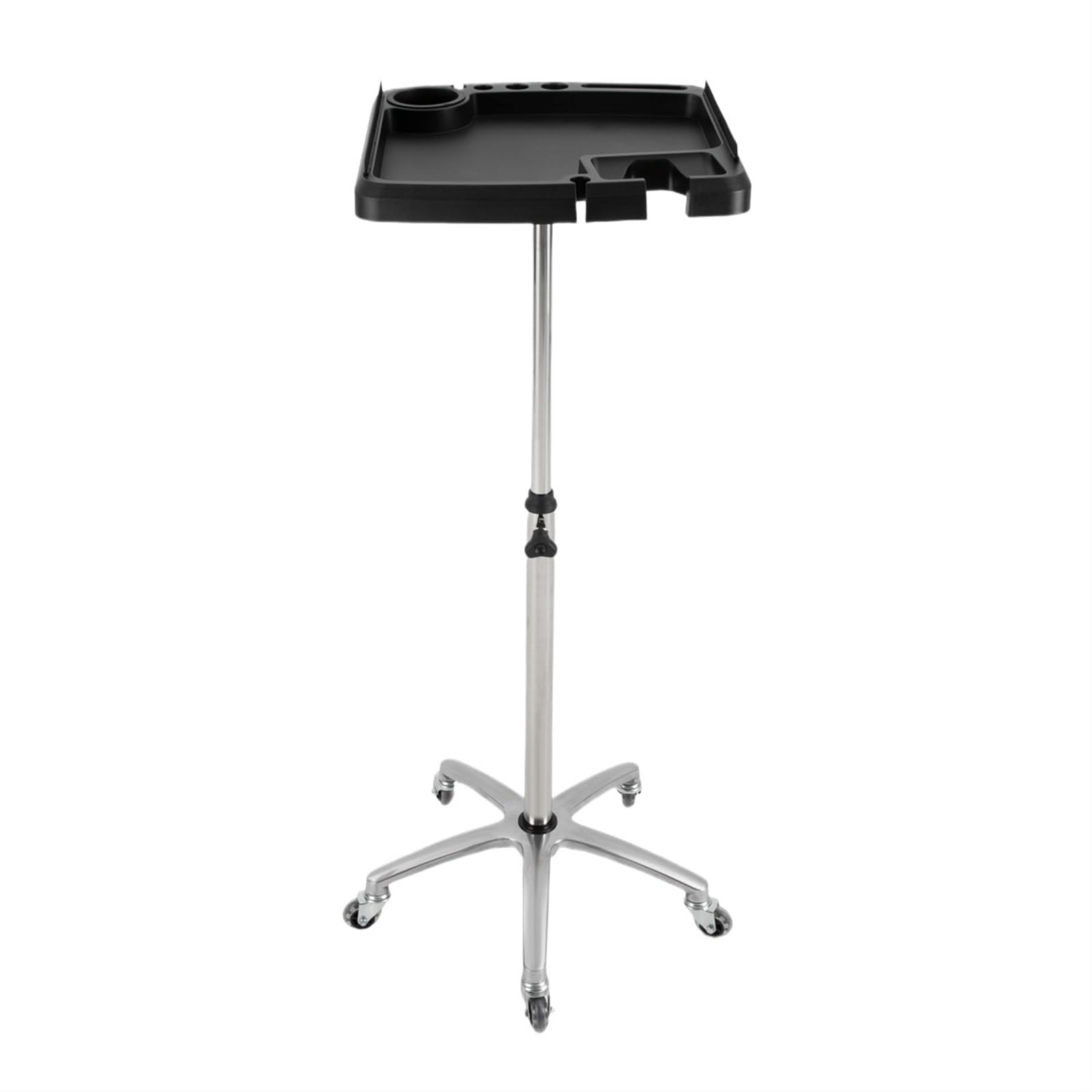 Carrello per Estetista Carrello for Vassoio for Salone di Bellezza Carrello Mobile Regolabile for Estensioni dei Capelli Carrello for Strumenti for Tatuaggi Altezza 72,5-110 cm(Black)