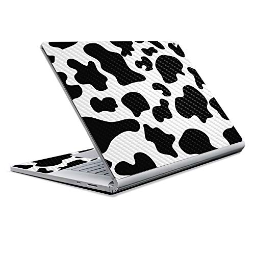Image of MightySkins Carbon Fiber Skin for Microsoft Surface Book 2 13 inch (2017) - Cow Print,Protective, Durable Textured Carbon Fiber Finish,Easy to Apply, Remove, and Change Styles,