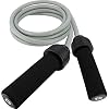 Weighted Jump Rope – (1LB) Solid PVC for Crossfit and Boxing – Heavy Jump Rope with Memory Non-Slip Cushioned Foam Grip Handles for Fitness Workouts Endurance and Strength Training