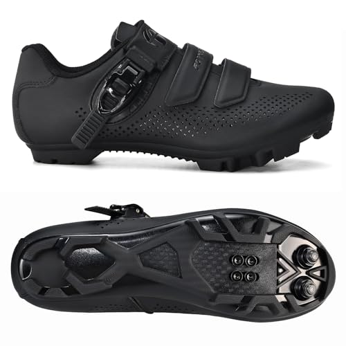 Mens Mountain Bike Cycling Shoes Women, MTB Bicycle Shoes Compatible with Shimano SPD2
