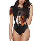 Design esthétique fonctionnel : le body à manches courtes et col rond imprimé partition de violon arbore une silhouette épurée qui équilibre style et praticité. Les ouvertures des bras soigneusement cousues empêchent le tissu de remonter pendant les mouvements des bras, et l'encolure lisse évite les frottements, ce qui le rend adapté pour les longues sessions d'entraînement et les spectacles formels.