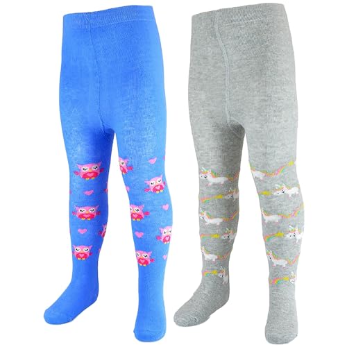 Infant Toddler Baby Girls Cotton Rich Pack Of 2 Tights Stretchy Warm Soft Newborn Children's Leggings 0-24 Months