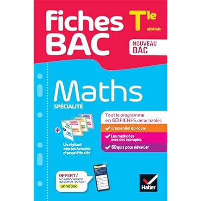 Fiches bac - Maths Tle (sp&eacute;cialit&eacute;) - Bac 2026