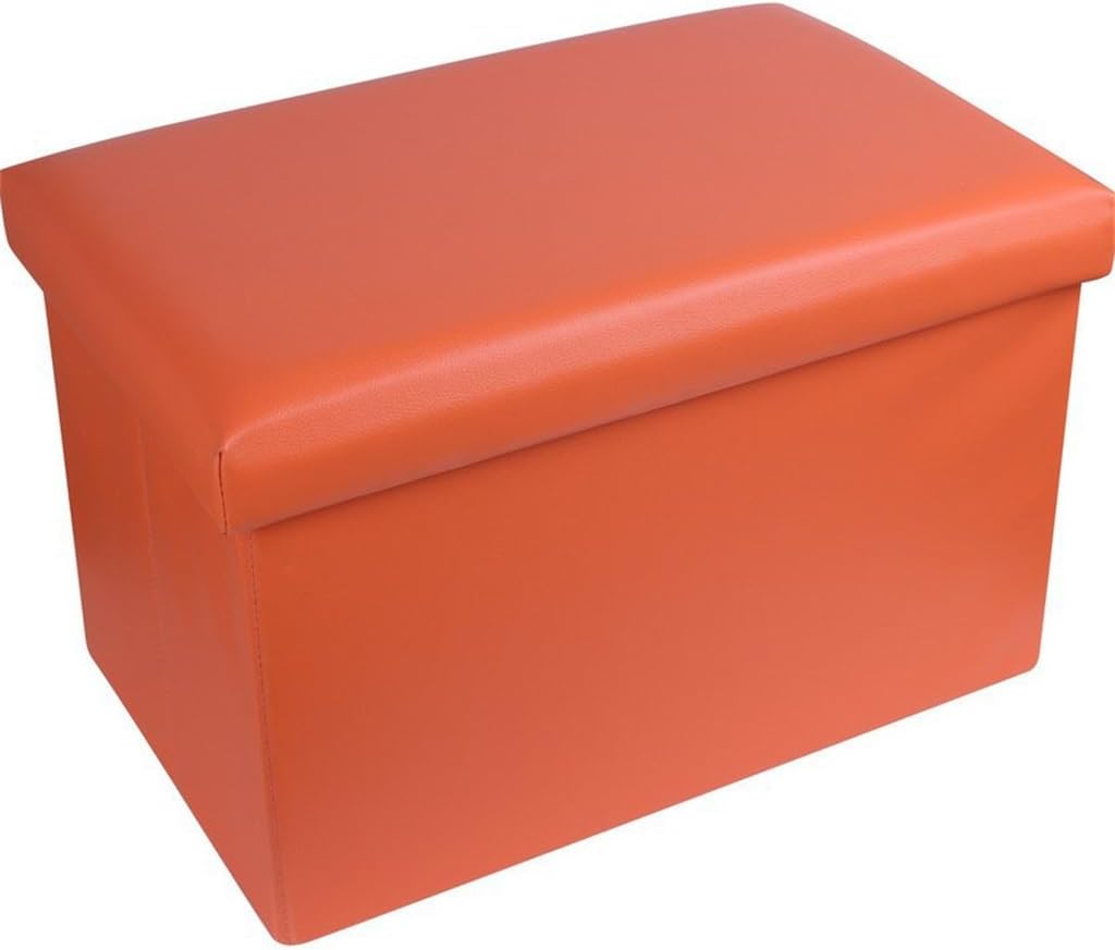 Foldable Solid Leather Storage Stool Multifunctional Footrest Storage Stool(White-Dinosaur Doodle4)