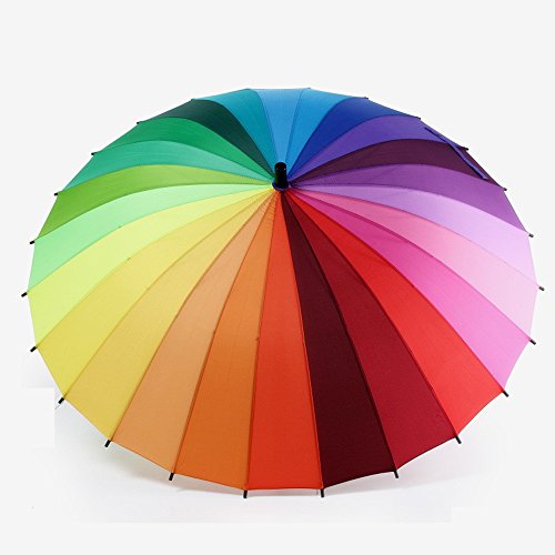 image for Eldwviz Windproof umbrella, 24k Rib Large Sturdy Rainbow Umbrella,Fash