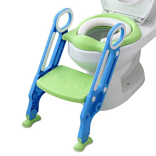 KingSo Children Potty Toilet Trainer Seat with Sturdy & Non-Slip Step Stool Ladder
