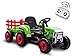 Teorema 66692 - Trattore Elettrico 12v Cavalcabile Per Bambini, Con Luci, Suoni, Rimorchio, Lettore Mp3, Ingresso Aux, Usb E Radiocomando, Verde