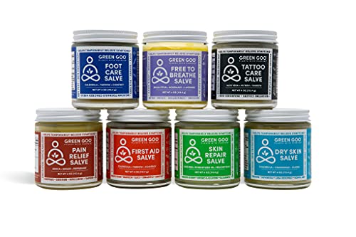 Green Pain Relief Skin Salve, All-Natural Pain Relief Formula For Arthritis, Sore Muscles & Bruises, Rapid Relief, 4 oz jar
