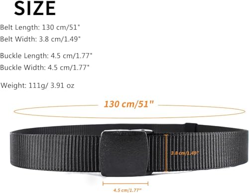 6 Pack Nylon Military Tactical Belt for Men/Women Webbing Canvas Work Belts with Plastic Buckle4