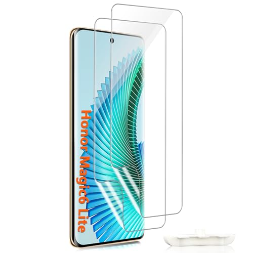 HinZann Protector de Pantalla para Honor Magic6 Lite Smartphone 5G, 2 Piezas HD Película Flexible de TPU, Sin Burbujas, Anti Arañazos, Fácil Instalación, Película Protectora para Honor Magic6 Lite 5G