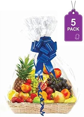 Purple Q Crafts Clear Basket Bags, 5 Pack Large Clear Cellophane Wrap for Baskets & Gifts 30"x 40" 1.5 Mil Thick (5) image 5