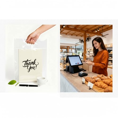 Infinite Pack 500 Clear Plastic Bags With Thank You 12"x15" Perfect for Shopping Merchandise And Retail 1.25Mil Thick Clear Gift Bag With Handles by Infinite Pack - Image 7