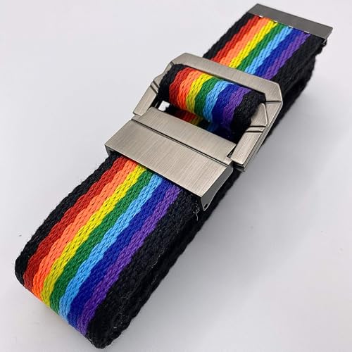 Colorful Canvas D-Ring Metal Buckle Web Belt, Military Style Mens Womens Double Ring Webbing Belt for Hiking Sports4