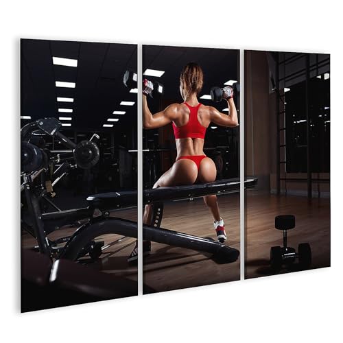 Tableau sur toile islandburner triptyque sport déco murale dynamique pour salle de loisirs