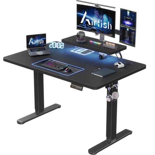 Airfish Höhenverstellbarer Schreibtisch 120 x 60cm mit LED...