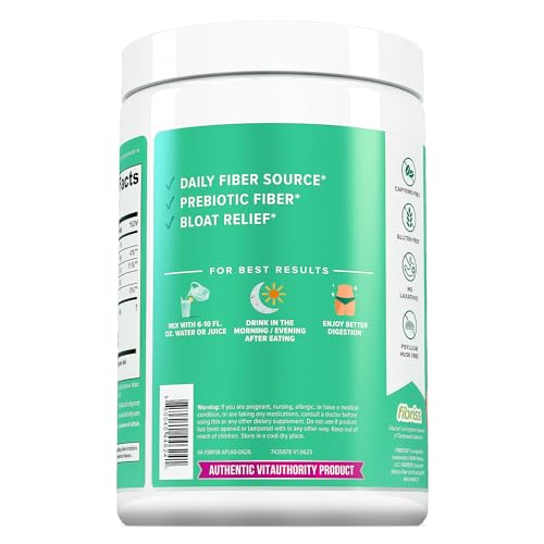 Vitauthority Prebiotic Fiber Powder Supplement - Healthy Gut Cleanse Detox for Women for Digestive Health Regularity Satiety & Bloating Relief for Women - Colon Cleanser & Detox Powder (60 Servings) - Image 4