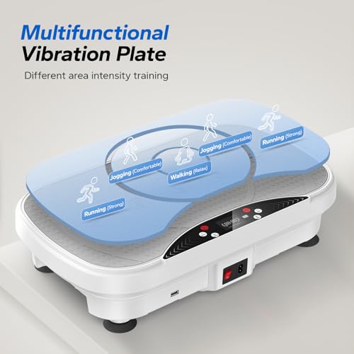 Image of MERACH Vibration Plate Exercise Machine, Vibration Plate for Lymphatic Drainage Weight Loss, Vibrating Plate Exercise Machine with Bluetooth and LED Display, Workout Equipment for Women Men Home