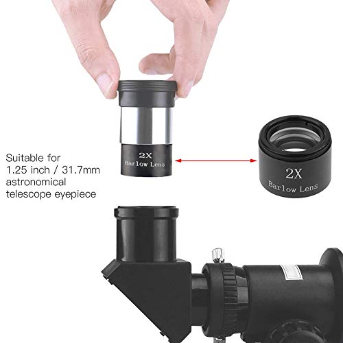 ciciglow 2X 1.25inch Barlow Lens with Storage Case M28.6 * 0.6 Thread 2X Eyepiece Fully Multi Coated Glass Lens for Astronomy Lovers - Image 3