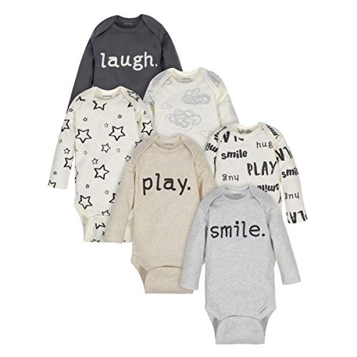 Onesies Brand Baby 6-Pack Long-Sleeve Bodysuit, Neutral, 3-6 Months