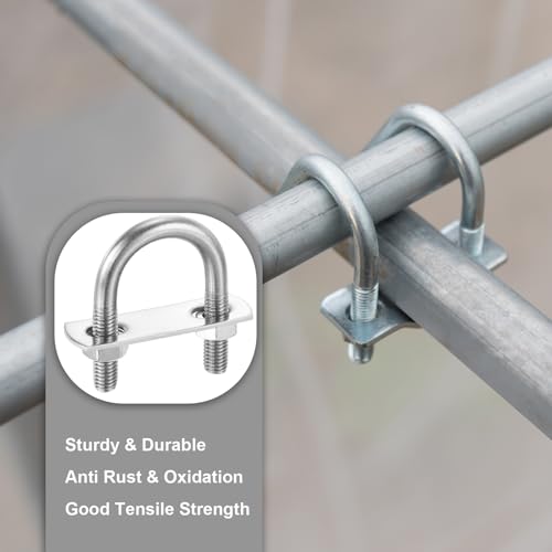 Image of PATIKIL Round U-Bolts, 2 Pcs 1.06 inch(27mm) Inner Width 54mm Length M8 with Nut Plate Washer 304 Stainless Steel Round Bend U-Bolts for Boat Trailer Axle Sailboat