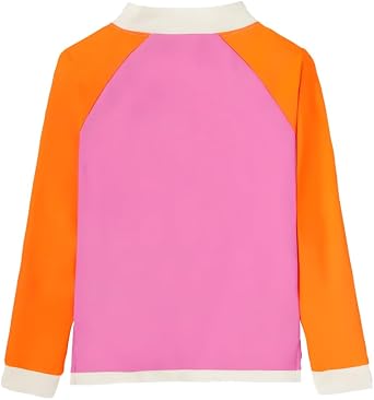 Kietla Pink Red UPF 50+ UV ve UVB Korumalı Turuncu Pembe Renk Çocuk için Deniz ve Havuz Uzun Kollu Tişört Mayo