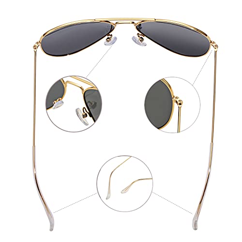Pro Acme Classic Polarized Aviator Sunglasses for Women Men, Driving Sun Glasses Polarized Lens Lightweight Metal Pilot Frame UV400 Protection (Gold | Purple | Without Logo)4