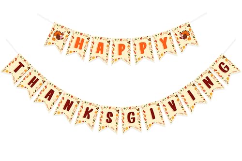 Uniwish Happy Thanksgiving Banner Fall Thanksgiving Decorations Garland