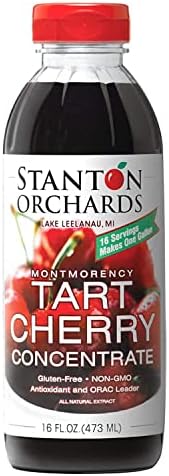 Stanton Orchards Montmorency Tart Cherry Juice Concentrate - 100% Pure All Natural Unsweetened Juice Concentrate - Natural Antioxidants - No Added Sugar or Preservatives - 16 Fl Oz Pack of 1