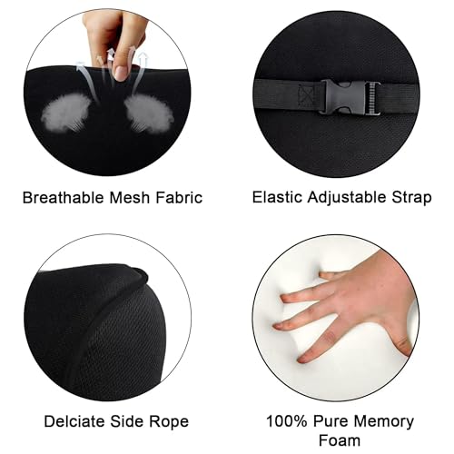 Image of Dr Trust USA Orthopedic Neck Rest Car Seat Cushion Memory Foam Pillow Automobile Seat Headrest Small Sciatica Back Support -353 (Pack of 1)