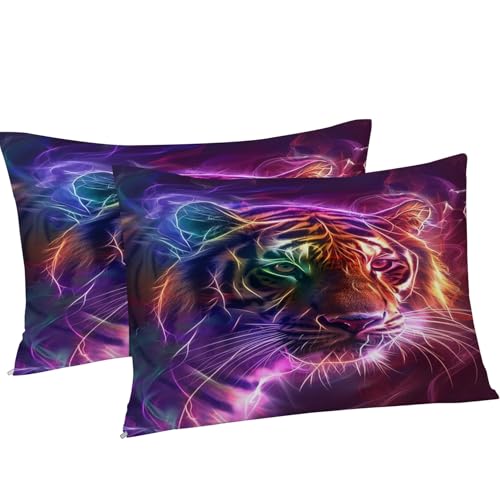 Ensemble de lit reversible tigre et housse de couette 240x260 cm - 8