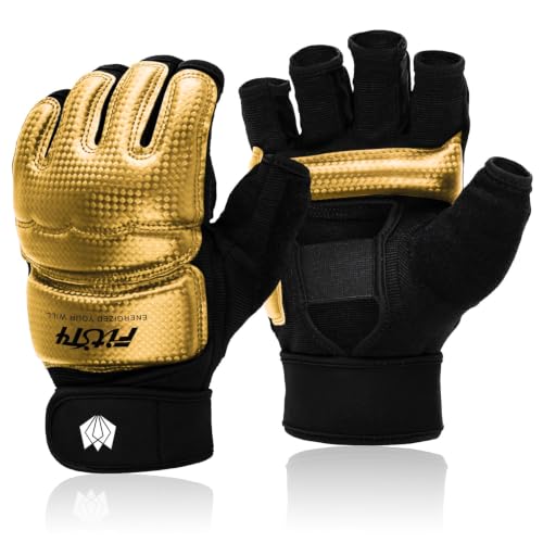 FitsT4 Sports Half Mitts MMA UFC Boxing Training Gloves for Women Men Kids