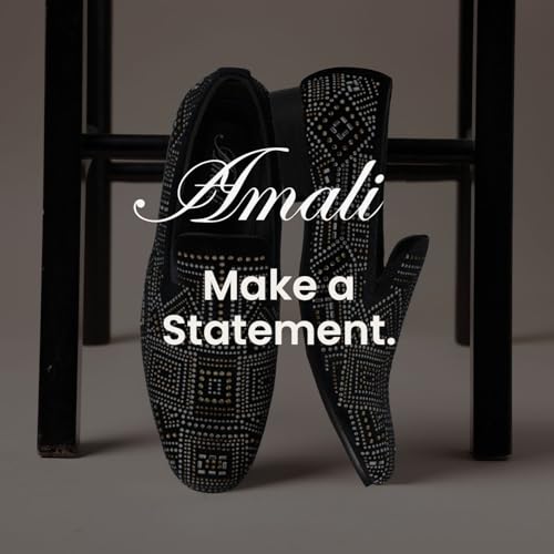 Image of Amali Men's Embellished Velvet Tuxedo Loafers, Smoking Slippers