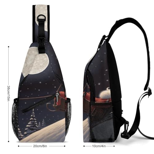 Morrales Crossbody Christmas Moon para Senderismo miniatura 2