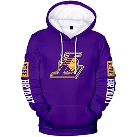 Silver Basic Unisex Basketball Hoodie for Men and Women Mamba Sweatshirt Famous Basketball Player Jersey Jumper with Pocket XXL,10855Purple-3 Cover