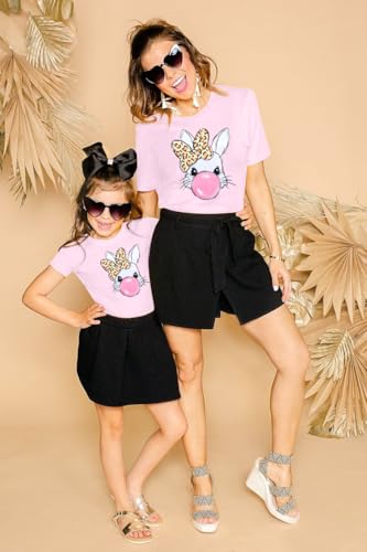Image of Mommy and Me Easter Outfits: Toddler Easter Shirts Boys Girls T-Shirt Casual Short Sleeve Matching Cute Tee Tops