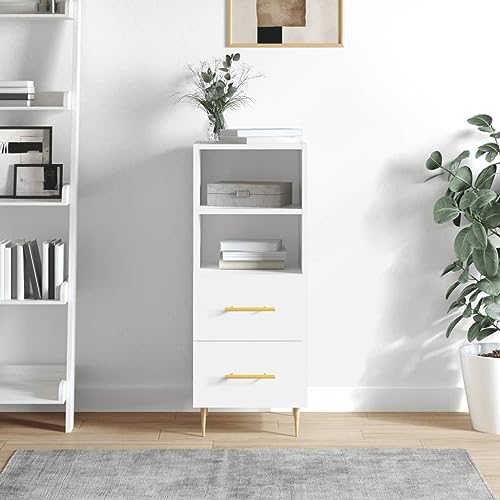 Lalfkkii Aparador buffet mueble entrada decoración de interiores moderno armario portaobjetos para salón, dormitorio u oficina, diseño sencillo y práctico, color blanco, 34,5 x 34 x 90 cm