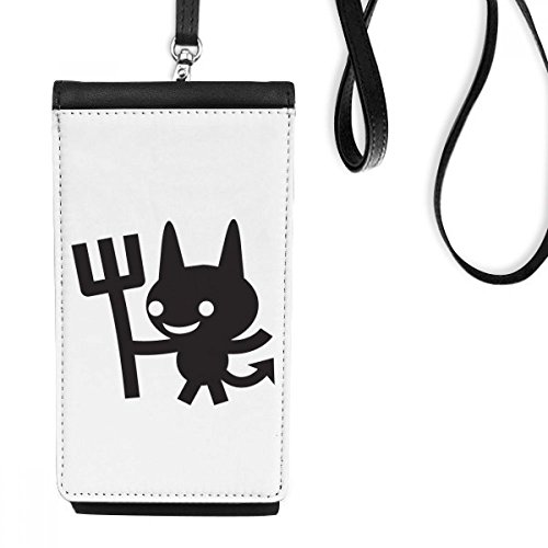 Porte-monnaie téléphone Halloween en faux cuir finitions soignées couleur noir