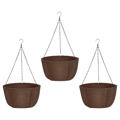 3 macetas colgantes al aire libre para balcón y patios, diseño autoabsorbente para balcón, jardín, patios, canasta de riego automático