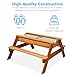 Best Choice Products Kids 3-in-1 Sand & Water Activity Table, Wood Outdoor Convertible Picnic Table w/Umbrella, 2 Play Boxes, Removable Top - Navy