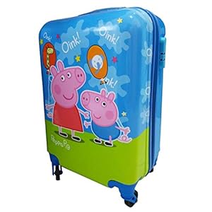 SWARN Polycarbonate Peppa Pig Expendable Children Bag Trolley for Kid ( 21 Inch-0502))