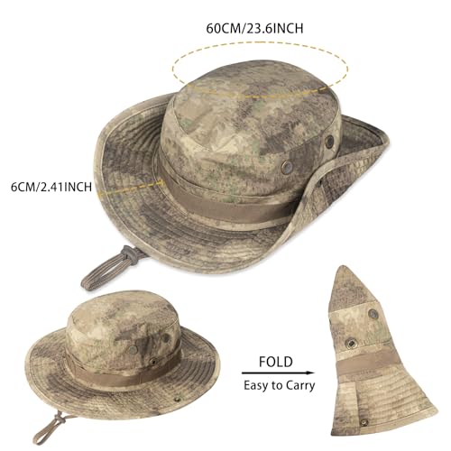 Image of Sun Hats for Men Women Boonie Hat UPF 50+ Bucket Hat Wide Brim UV Protection Fishing Hiking Safari Outdoor Hats