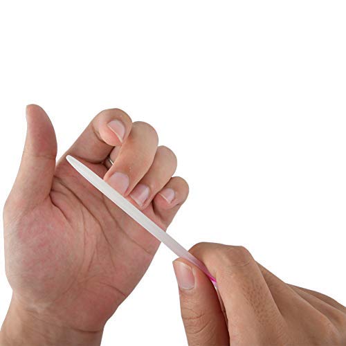 Siusio 40 Pack Professional Czech Crystal Glass Nail Files For Natural Nails Double Sided Etched Surface Files Gradient Rainbow Color For Acrylic Nail Emery Boards & Buffer (Pink&Blue) #TOP5