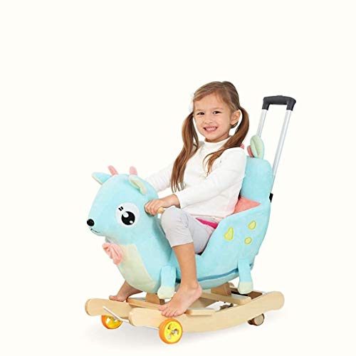 ZHANGYUEFEIFZ Schaukelpferd Plüsch Schaukeltier Pferd Rocking Pferd Music Stuhl Baby Trojan Spielzeug Geschenk… – Bild 3