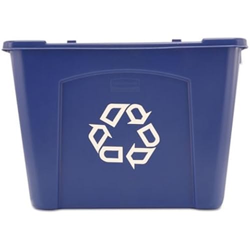 Rubbermaid, 571473, Stacking Recycle Bin, Rectangular, Polyethylene, 14 Gal, Blue
