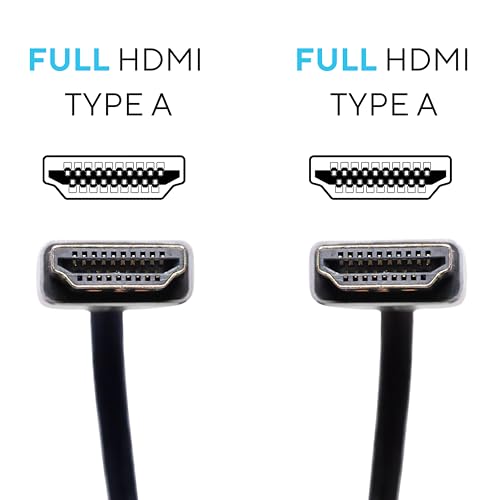Image of KONDOR BLUE | Full HDMI 2.0 Type A Male to Male 12 inch- 24 inch Coiled Braided Cable | 4K 60Hz 18Gbps, HDR, 3D, Reinforced | for On-Camera Monitors & Recorders + More | Black